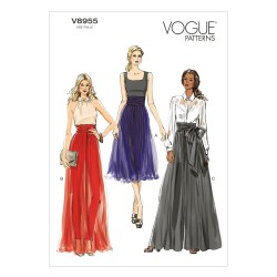 8955 EZ VOGUE WIDE LEG PANTS LENGTHS TIES OR NOT PATTERN 6-14; 14-22 CHOICE NEW